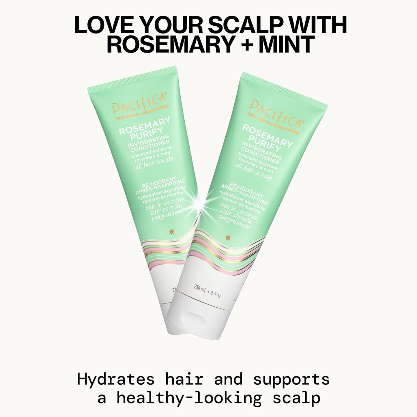 Pacifica Conditioner – Rosemary Purify Invigorating Conditioner with Hydrating Jojoba & Cooling Mint for Balanced Moisture, Sulfate-Free, Vegan & Cruelty-Free, 8 oz