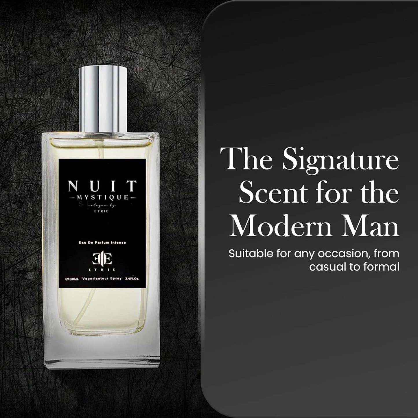 Nuit Mystique Men's Cologne Eau De Parfum 3.4 Fl Oz - Captivating Midnight Mystery & Sophisticated Scent - Long-Lasting Fragrance for Men - Ideal Gift for Him