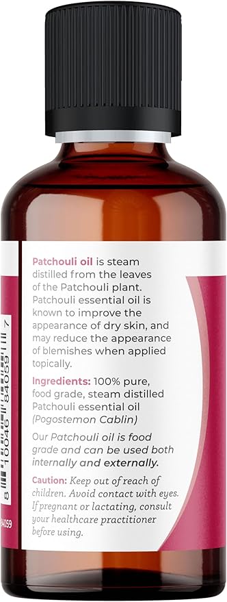 Viva Doria Patchouli Essential Oil, 100% Pure, Natural Essential Oil, Undiluted, for Aromatherapy | Food Grade, 30 mL (1 Fluid Ounce)