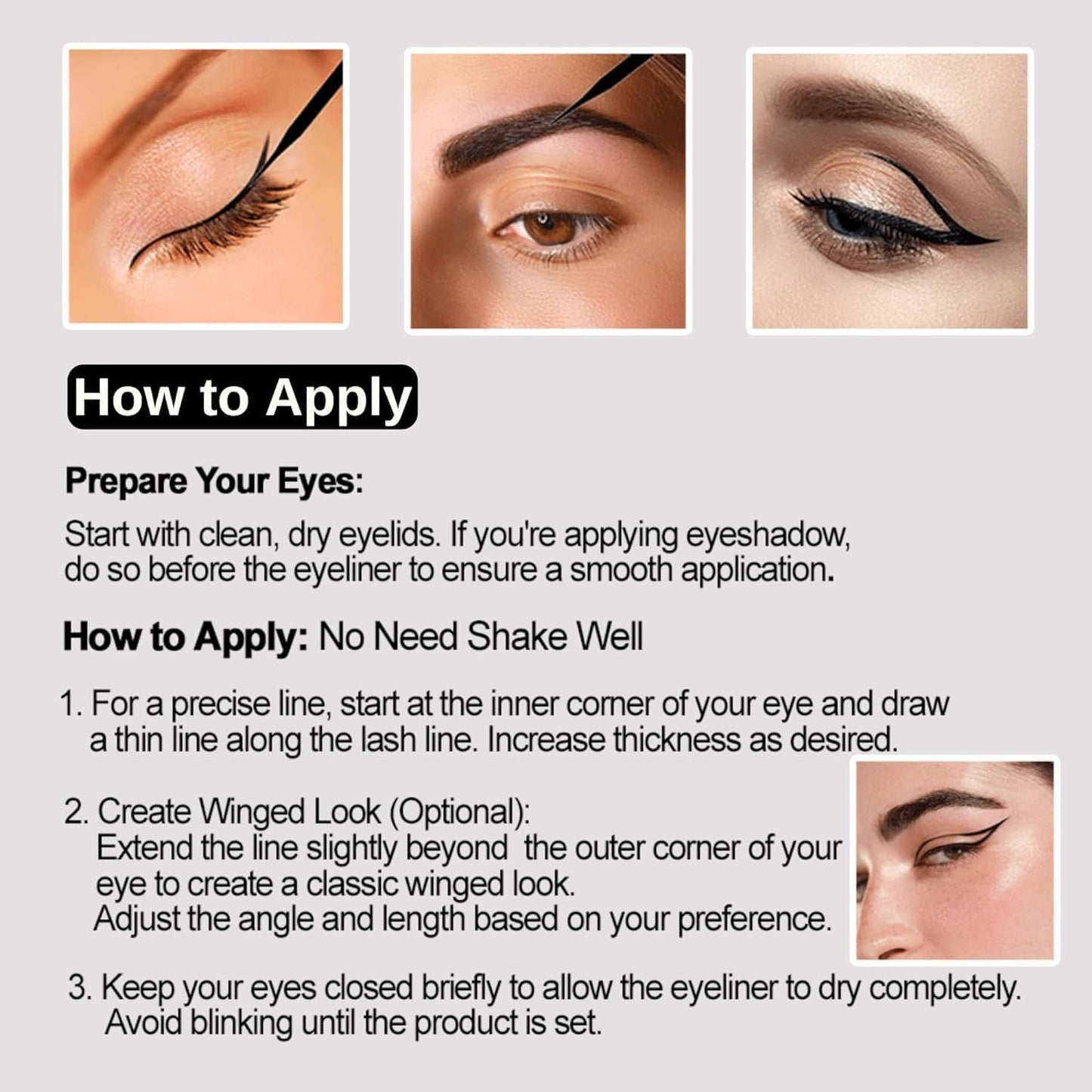 UOG (United One Liquid Eyeliner & Eyebrow Liner - Waterproof, Semi-Permanent, Smudge-Proof, Lasts Up to 7 Days, Allergy-Free with Precise Slender Tip. 5.0 mL/0.54 Fl oz(3 packs) (Black, 3 PCS)