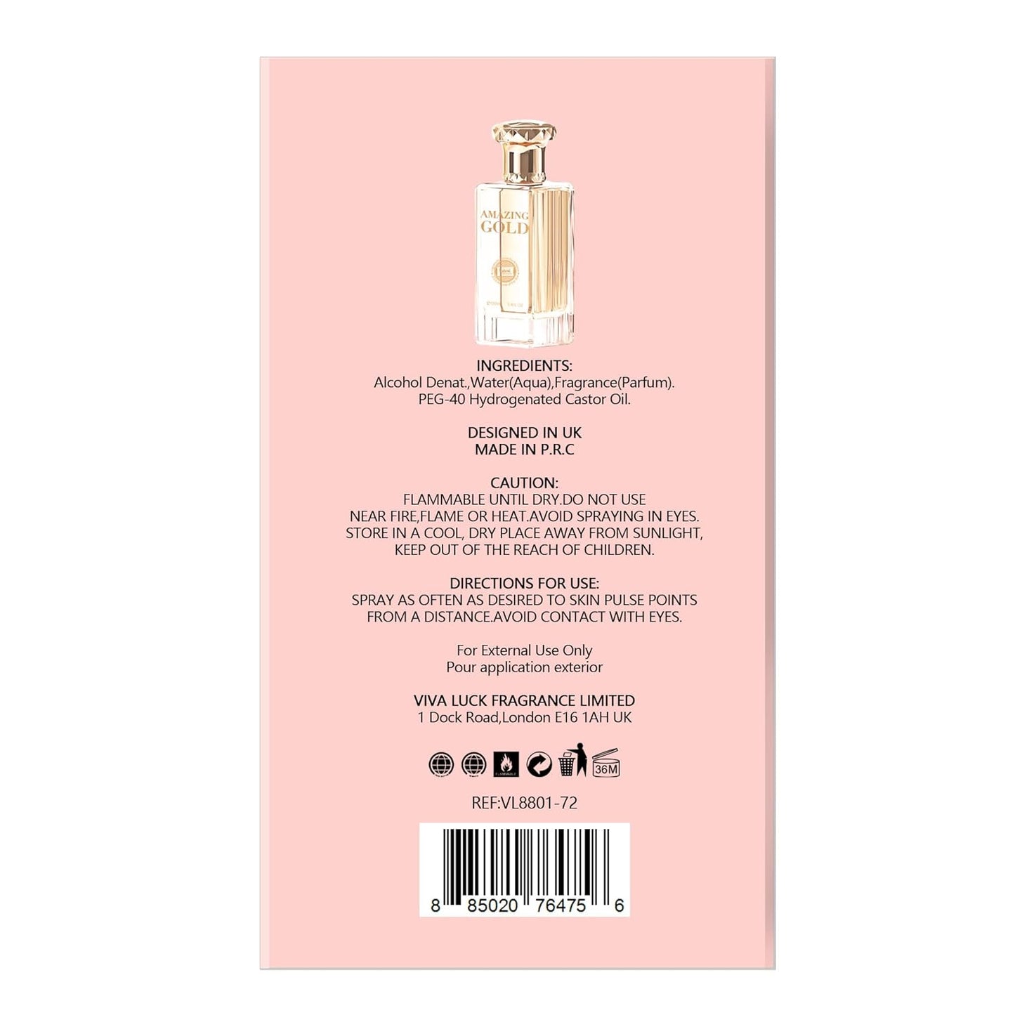Hybrid & Company Women Amazing Glod Pour Femme Eau De Parfum Vaporisateur Natural Spray 3.4 Fl Oz