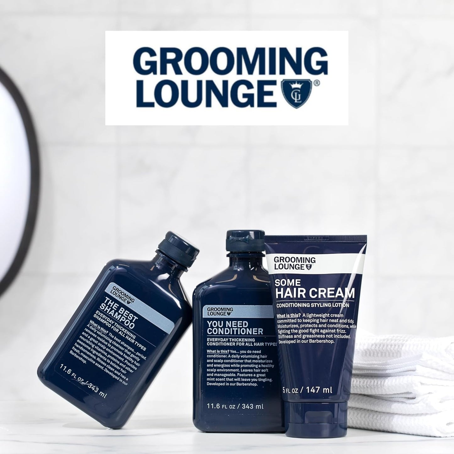 Grooming Lounge Some Hair Cream - Sculpting, Low Shine, Flexible Styling Cream for Men - Moisturizing, Conditioning, and Texturizing with Firm, Strong Hold - Paraben and Sulfate Free Formula - 5 oz