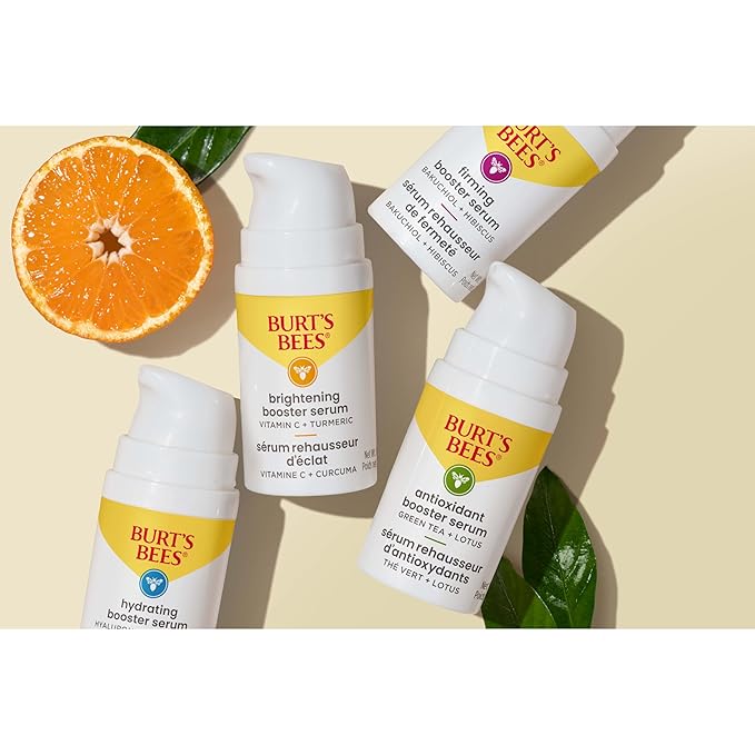 Burt's Bees Green Tea Face Serum, Protects & Improves Skin Tone with Antioxidant Rich Green Tea & Lotus, Naturally Brightening & Firming, Lightweight - Antioxidant Booster Serum (1 oz)