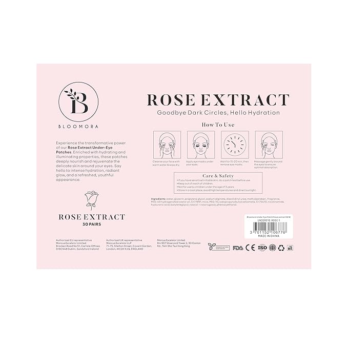 Rose Under Eye Patches (30 Pairs) Under Eye Patches for Dark Circles, Under Eye Patches for Puffy Eyes and Dark Circles, Under Eye Mask, Puffy Eyes Treatment, Eye Care, Eye Masks Bulk