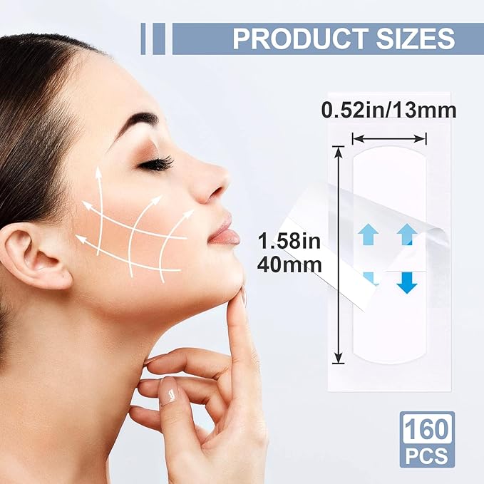 132PCS Face Lift Tape, Face Tape Lifting Invisible, Instant Sticker Face Tapes for Lifting Sagging Skin, Waterproof Skin Friendly Facelift Tape for Eye Neck Chin Wrinkles