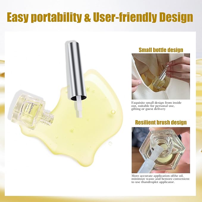 ADHERE Cuticle Oil for Nails Professional Nail Oil 8ML, Jojoba Nail Cuticle Oil Contains Vitamins with Soft Brush, for Nourishing, Hydrating, Dry Rough Nail Care Repair Essential Nail Care