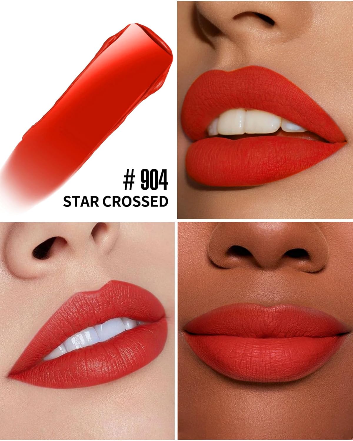Red Lipstick Long Lasting Lipsticks for Women Smudgeproof Transferproof Cruelty Free Lip Makeup, 904 Star Crossed