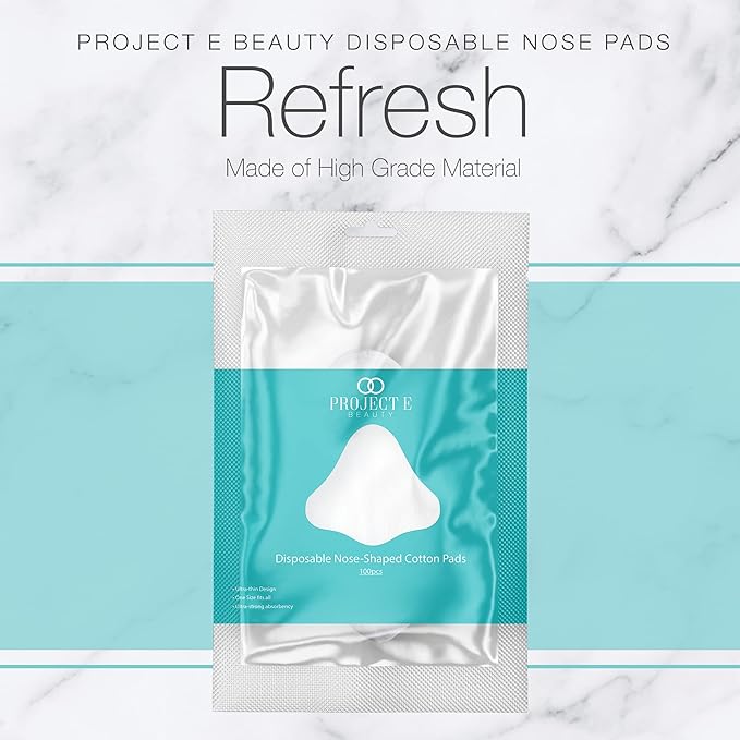 100pcs Disposable DIY Non-Woven Nose Mask Paper by Project E Beauty | Cotton Nose Care Mask | For Skincare & Spa Salon Use | Nose Paper for Toner, Serum, or Lotion (100, Nose Shaped)