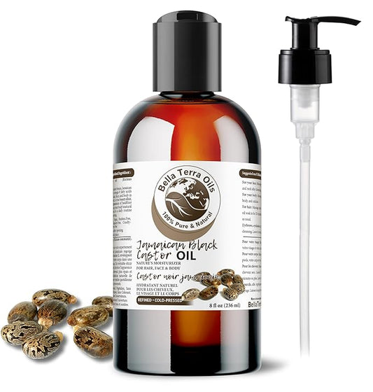 Bella Terra Oils - Jamaican Black Castor Oil 8 oz - Capturing the Essence of Nature, A Versatile Addition to Your Beauty Routine