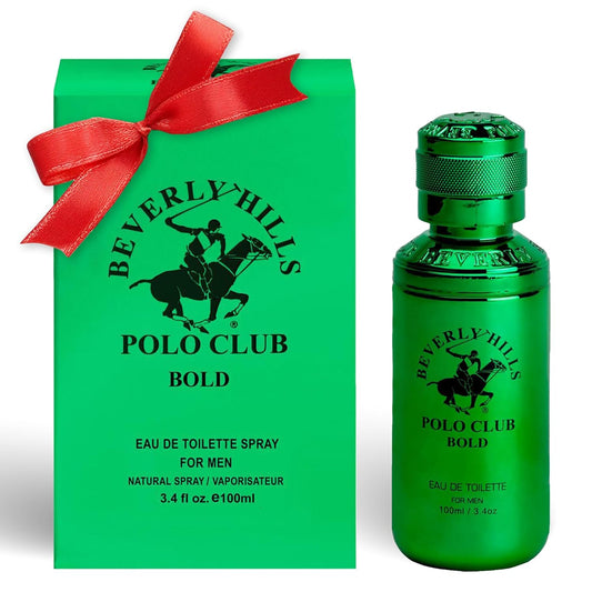 Beverly Hills Polo Club Bold Eau de Toilette Bonus Pack for Men | 3.4 Fl Oz Spray + 1.7 Oz & 0.5 Oz | Long-Lasting, Sophisticated Fresh Spicy Woody Fragrance | Signature Scent for Confidence
