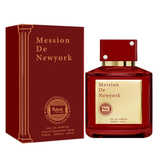 Hybrid & Company Mession De New York Red Eau De Parfum Natural Spray Fresh Floral Scent, 3.4 Fl Oz