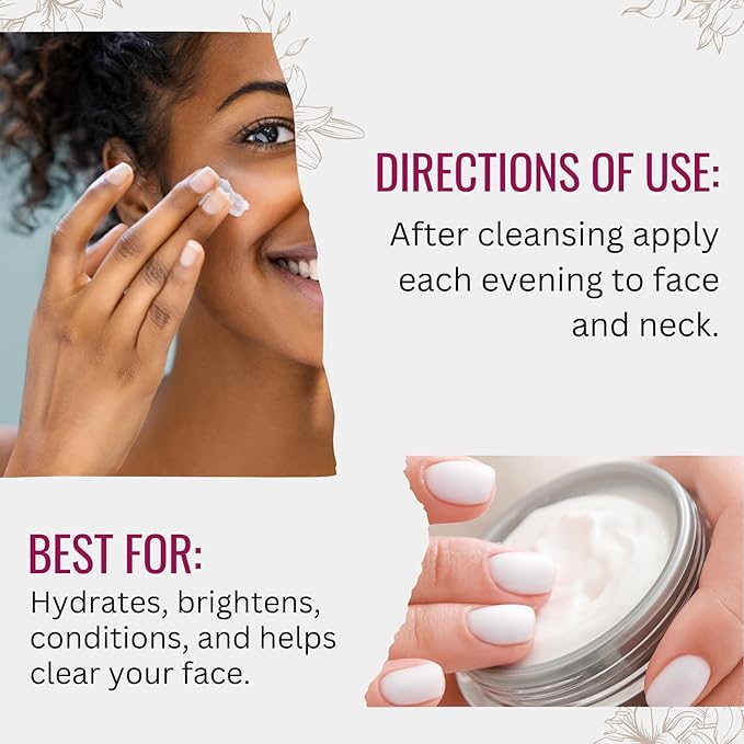 Vitamin C Night Cream for Face and Neck with Evening Primrose Oil, Manuka Honey & Sweet Almond Oil | Plant Based Formula | Carefully formulated to keep your skin young and healthy!