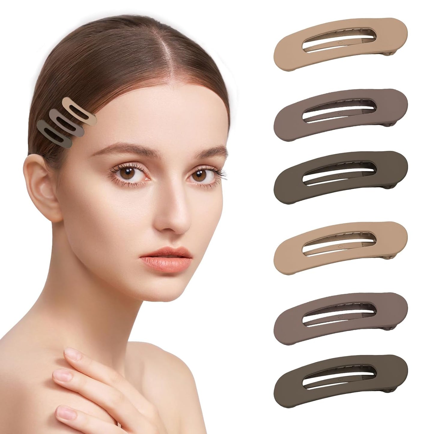 Small Flat Hair Clips for Women Lay Down Clips for Thin Hair Accessories 6pack