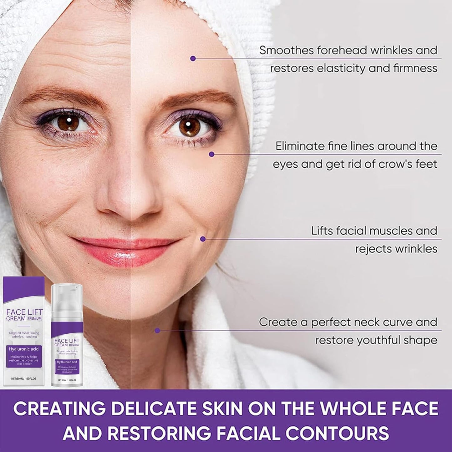 Instant Face Lift Serum – Facial Firming Cream for Women | Rapid Lift Advanced Neck Serum & Skin Tightening Cream – Smooth Fine Lines & Firm Sagging Skin