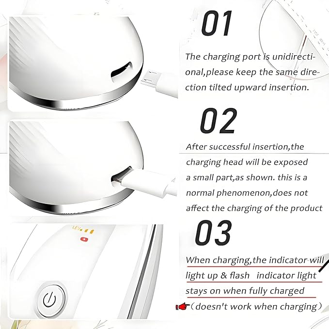 7-Color LED Facial Massager for Skin Care – Portable Multifunctional Face Massager Tool with Heat & Vibration, Anti-Aging & Wrinkle Reduction, Glossy White