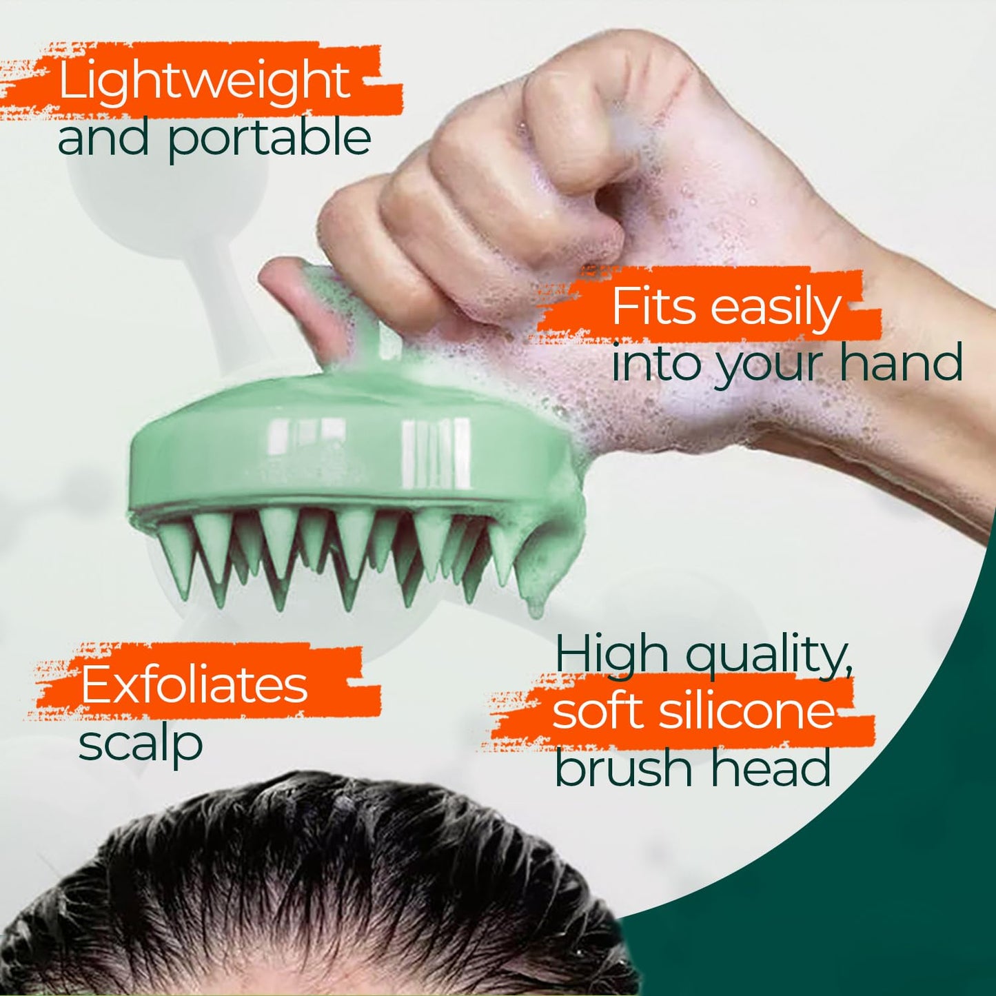 Medicasp Anti-Dandruff Shampoo and Massager Kit – Coal Tar for Dandruff, Psoriasis, and Seborrheic Dermatitis, Scalp Massager Brush for Exfoliation and Care, 6 fl oz