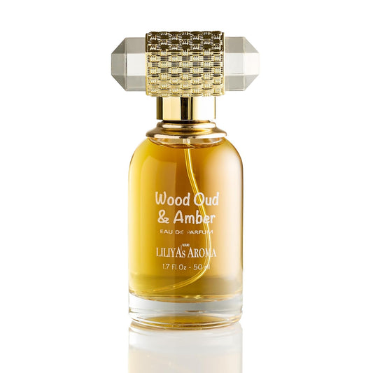 Liliya's Aroma Wood Oud & Amber Eau de Parfum – Unisex Woody‑Amber Fragrance, Notes of Cinnamon, Rosewood & Vanilla – 1.7 fl oz