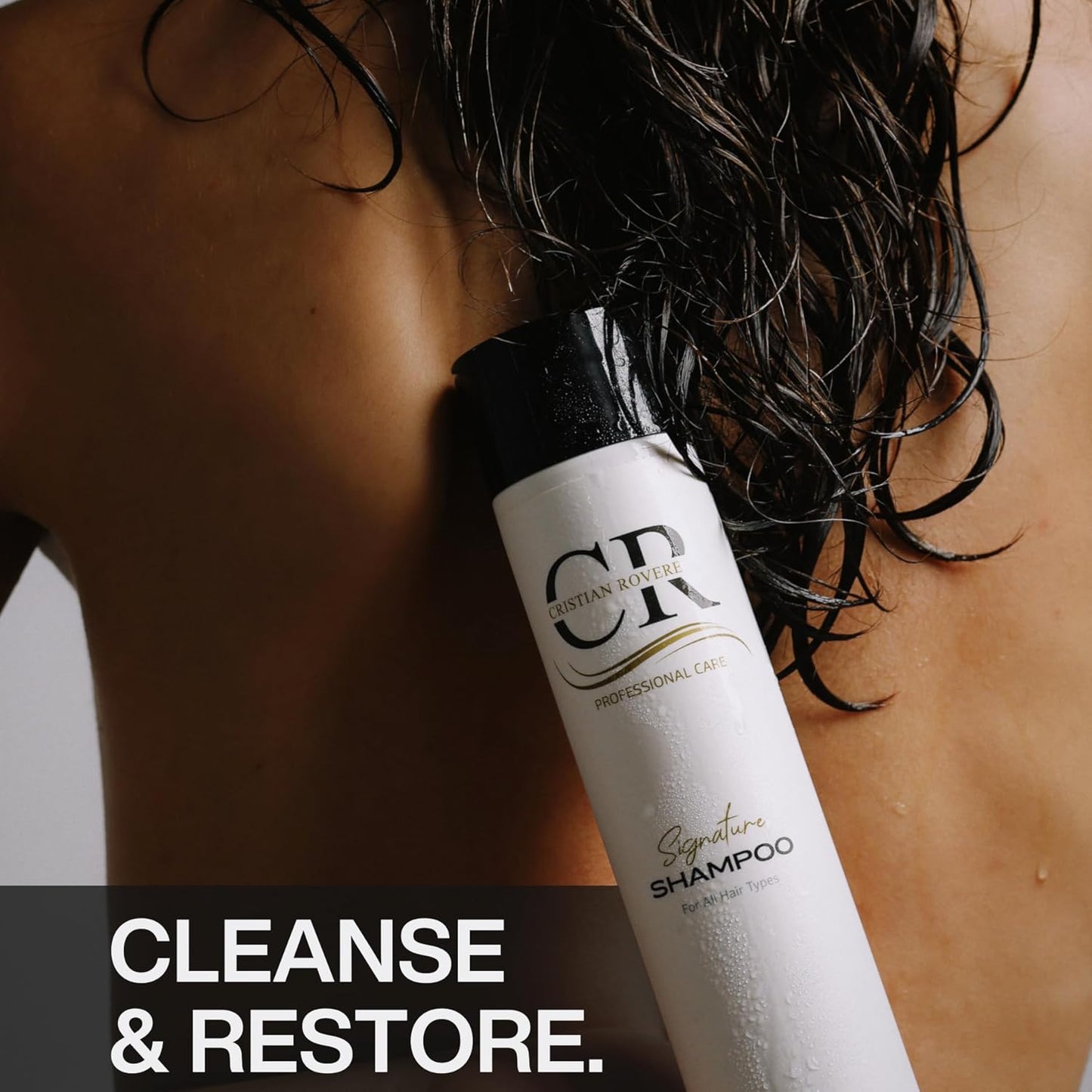 Cristian Rovere - Signature Shampoo - Infused With Collagen, Acai Extract & Organic Argan Oil - Sulfate Free & Paraben Free for All Hair Types - Strengthening & Hydrating Shampoo - 10 Fl Oz