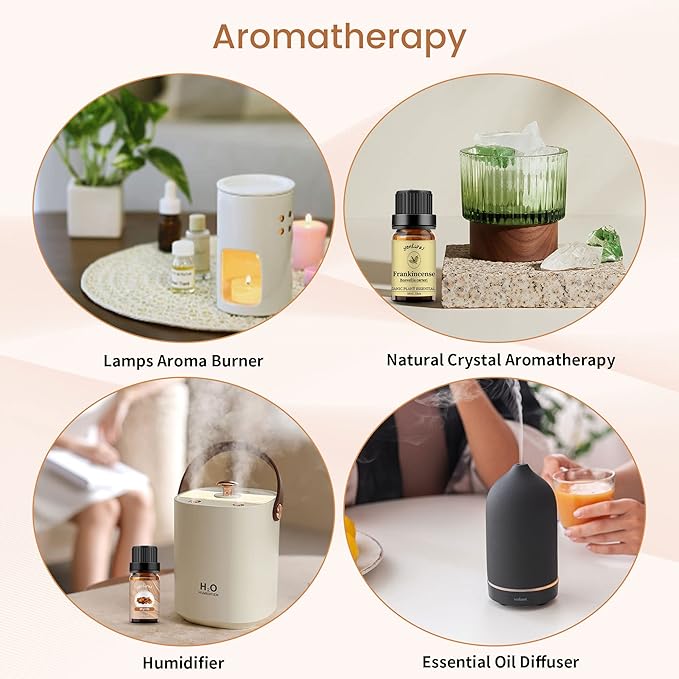 yethious Frankincense and Myrrh Oil Frankincense Essential Oil Myrrh Oils for Diffuser & Aromatherapy, Candle, Soap Candle Making - 2PCS 10ML