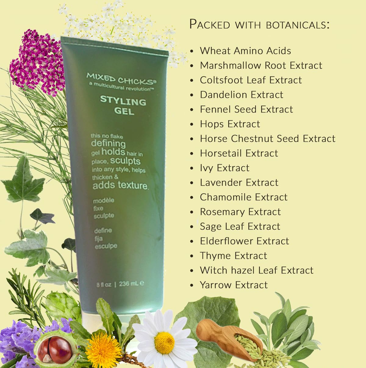 Mixed Chicks Styling Gel - Thickening and Texturizing Definer, 8 fl. oz.