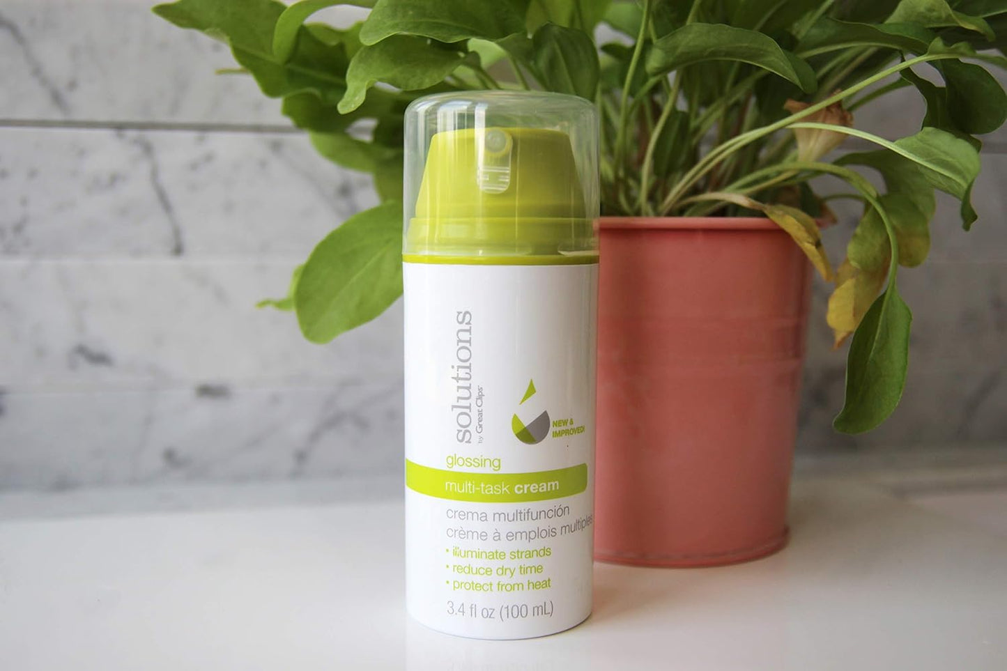 GREAT CLIPS Solutions Glossing Multi-Task Cream, 3.4oz | Taming Frizz & Fly-aways | Smooths & Softens Hair