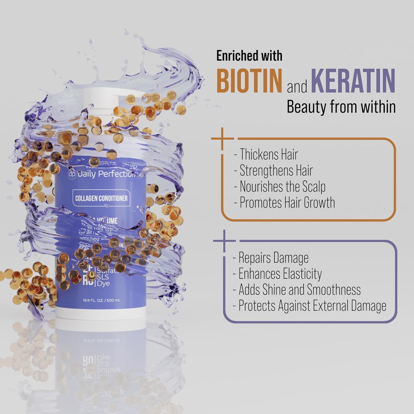 (dp) Collagen Conditioner– Boost Volume and Strength for Flat Hair – Clean + Salon-Grade Formula with Biotin & Keratin