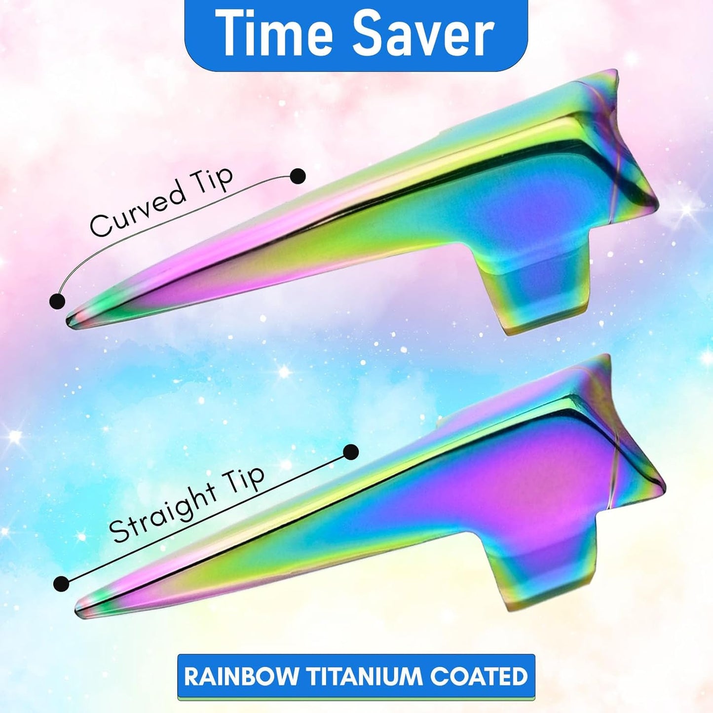 My Hair Tools 2PCS Pro Hair Parting & Sectioning Rings - Stainless Steel Finger Quick Braiding Pick Tool for Precise Styling & Installation of Human Hair Extensions Lightweight Hair Separating Tool