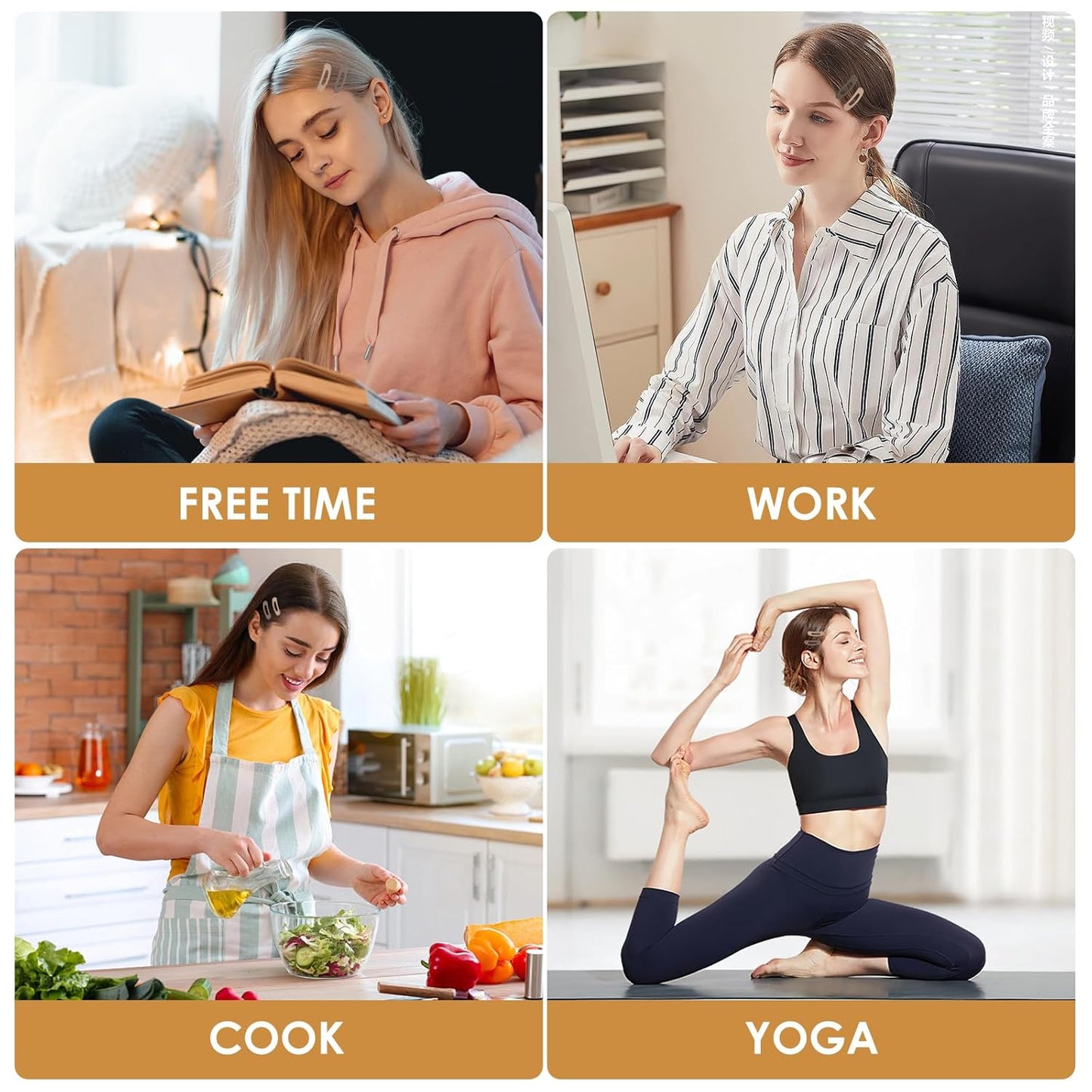 Small Flat Hair Clips for Women Lay Down Clips for Thin Hair Accessories 6pack