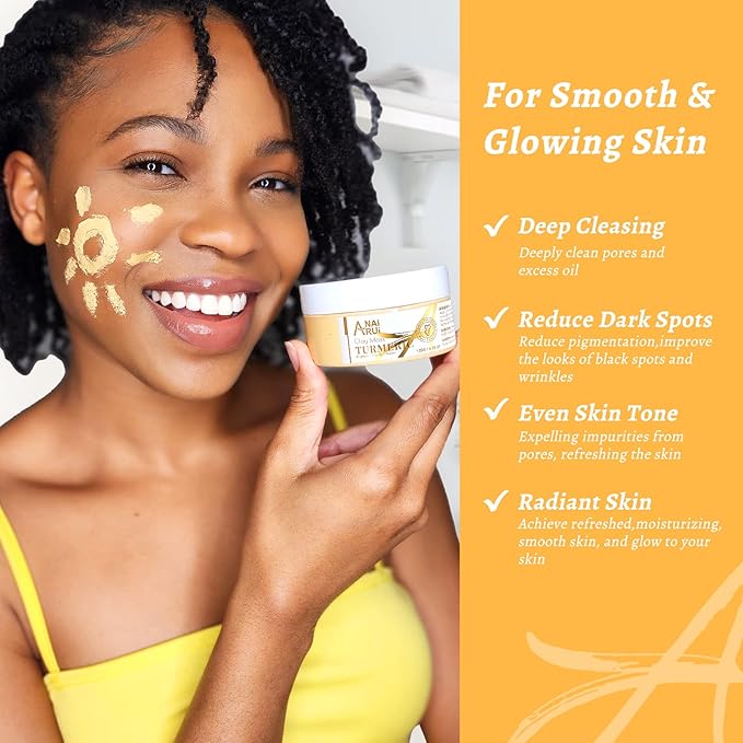 ANAI RUI Vitamin C Face Mask with Turmeric and Kaolin Clay & Vitamin C Face Moisturizer with Turmeric, Anti-Aging Facial Cream