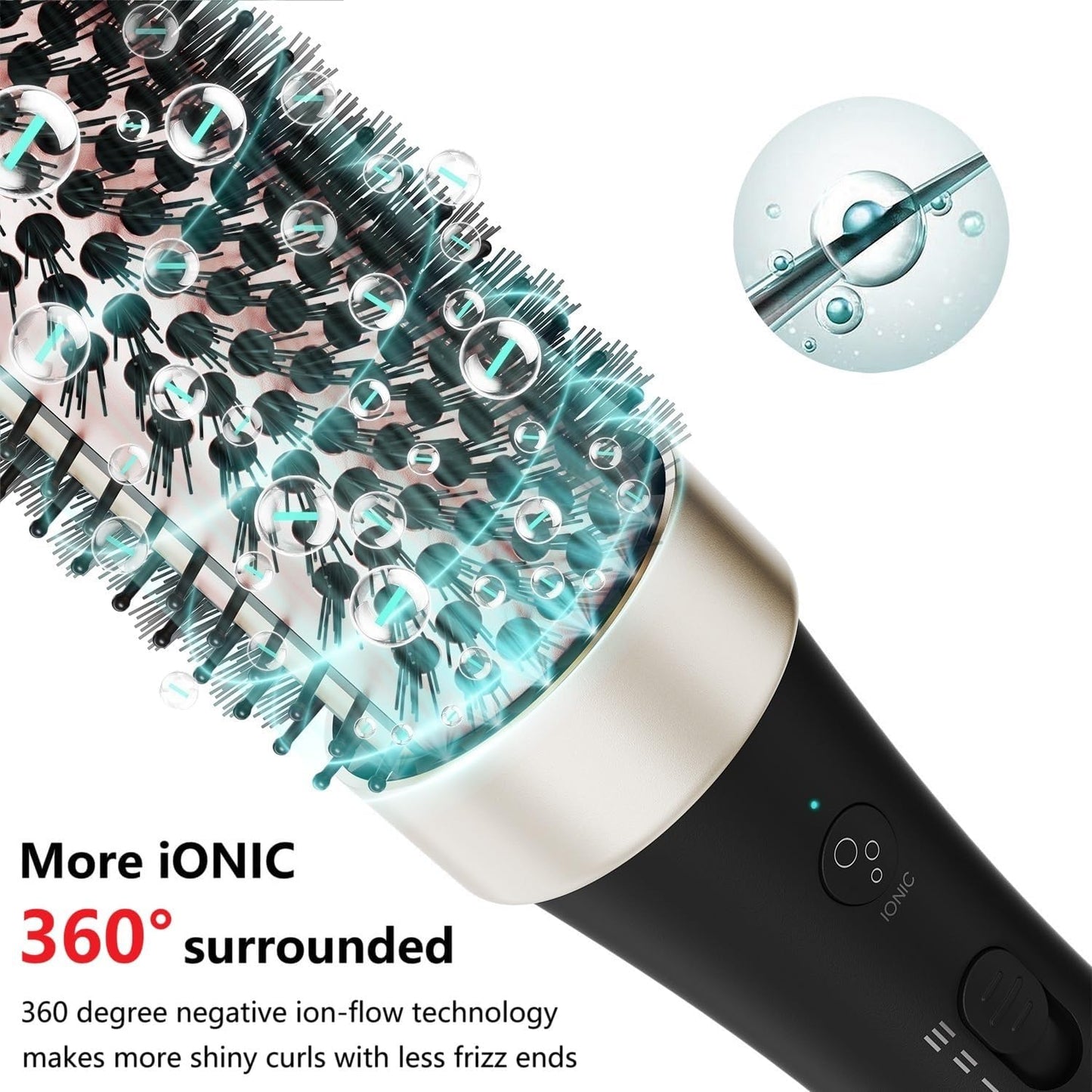 Ionic Thermal Brush Curling Iron Brush 1.5 Inch Heat Round Hair Curling Brush with Ceramic Tourmaline Hair Styler Dual Voltage Hot Brushes for Volume Hair Curler
