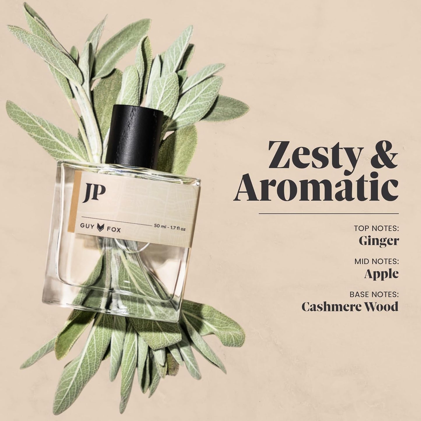 GUY FOX - JP - Cologne For Men | Ginger, Apple, Cashmere Wood | Zesty, Aromatic Men's Cologne | Men's Fragrance | 1.7 Fl Oz