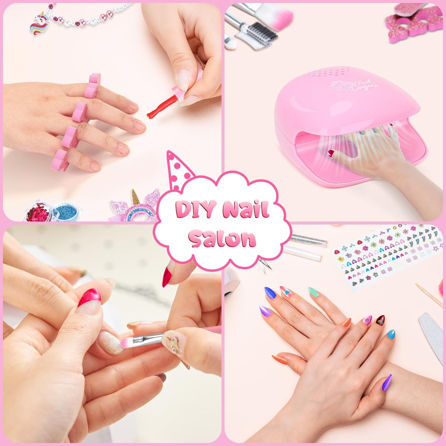 PERRYHOME Kids Makeup Kit for Girls, Kids Makeup Sets for Girls 5-8 Unicorn Washable Real Cosmetic Set Nail Polish Set, Toddler Birthday Gifts Princess Toys for 3 4 5 6 7 8 9 10 11 12 Year Old (Pink)