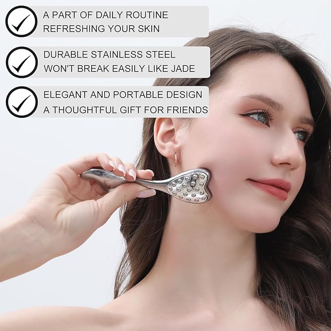 Stainless Steel Cryo Gua Sha and Dolphin Facial Roller
