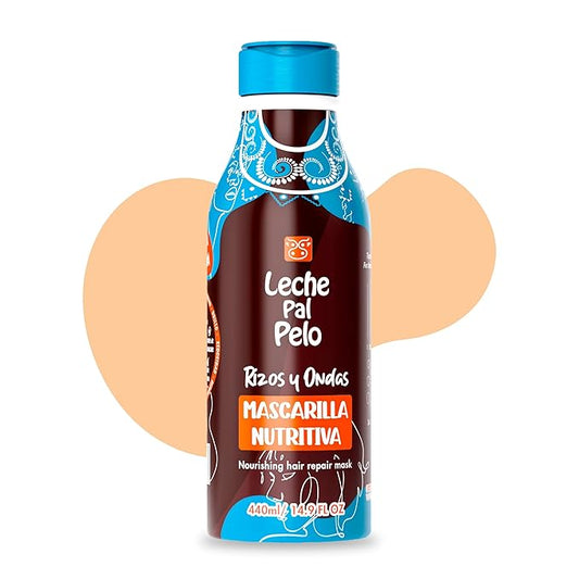 Leche Pal Pelo Rizos Afro Nourishing Hair Mask- deep conditioning treatment for dry damaged & curly hair with Aloe Vera, coconut, olive and avocado Oils. Mascarilla Nutritiva. 14.9 oz