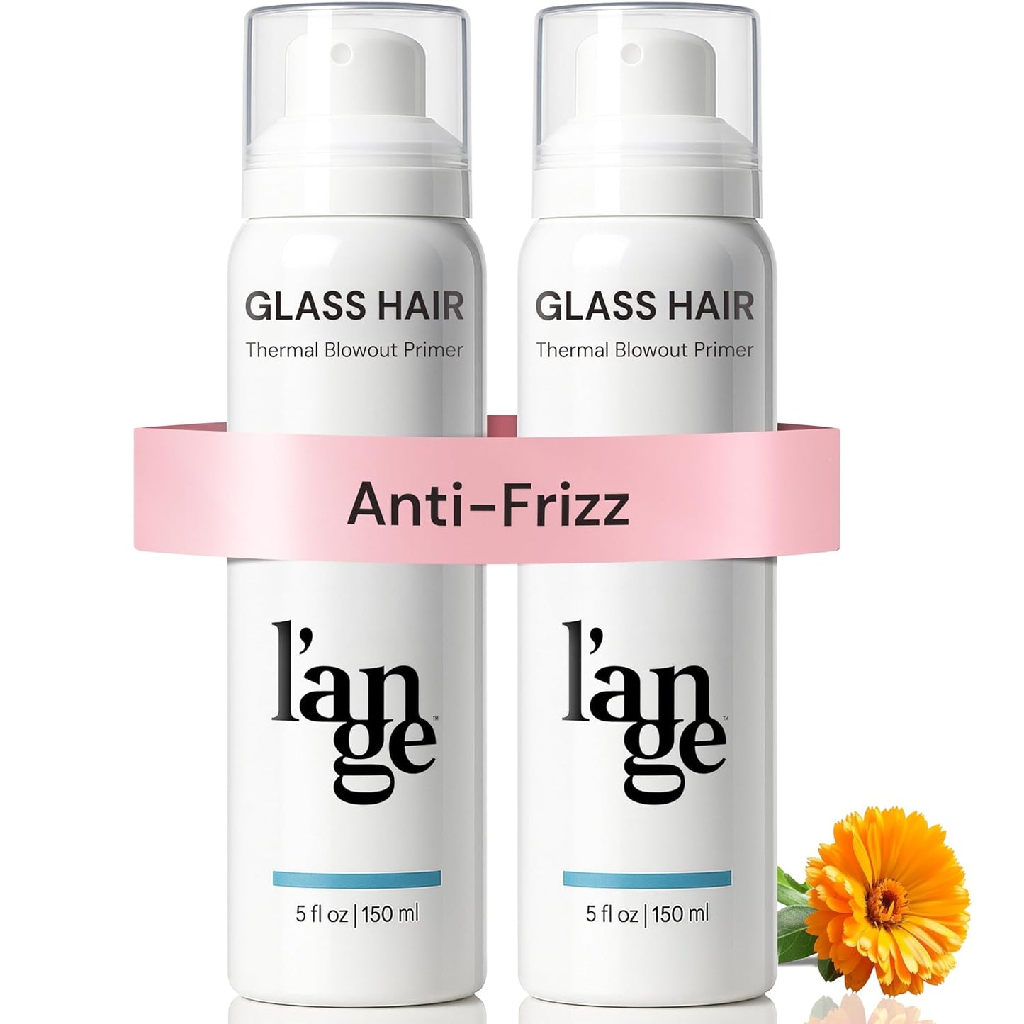 L'ANGE HAIR Heat Protection Spray for Hair | Anti-Frizz Blow Dry Mist | Long Lasting Hold & Shine | Humidity Protectant | Thermal Heat Protectant Spray | Lightweight Blow Out Primer, 5 fl oz, 2-Pack