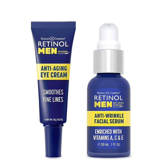 Retinol Men Eye Cream Reduces Puffiness & Dark Circles, Boost Hydration & Minimize Visible Signs Of Aging Men Facial Serum - Vitamin-Enriched, Smooth Fine Lines & Wrinkles.
