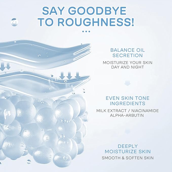 Milk Face Routine Set, 5Pcs Moisturizing Facial Skin Care Sets, Long-lasting Hydrating, Enhance Skin Elasticity, Face Care Kit Include Cream, Cleanser, Eye Cream, Moisturizer, Sunscreen