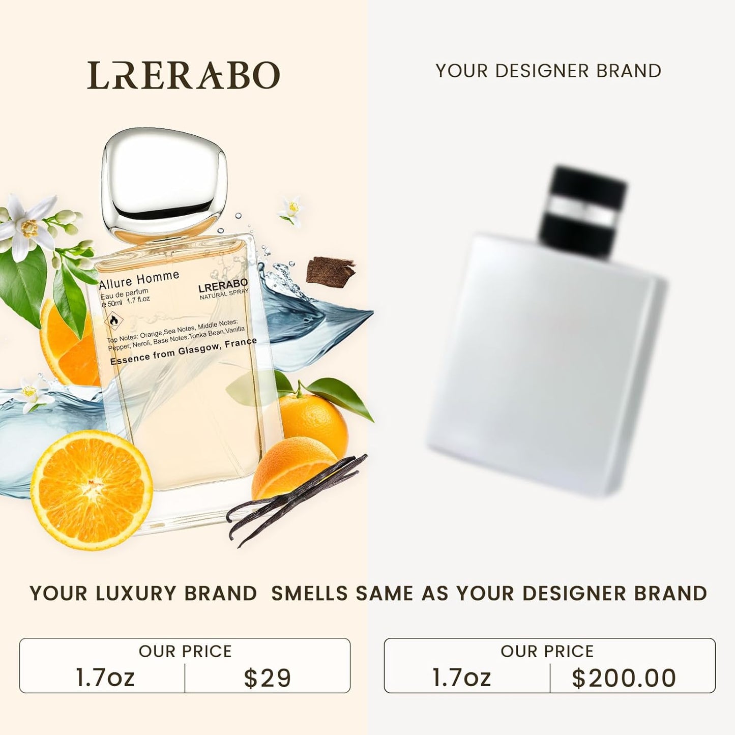 Woodsy Spicy Eau de Parfum - Inspired by Cha. Allure Homme Sport Cologne for Men, Perfume with White Musk, Tonka Beans, Amber, Orange - Fragrance Spray 50 ml | 1.7 oz