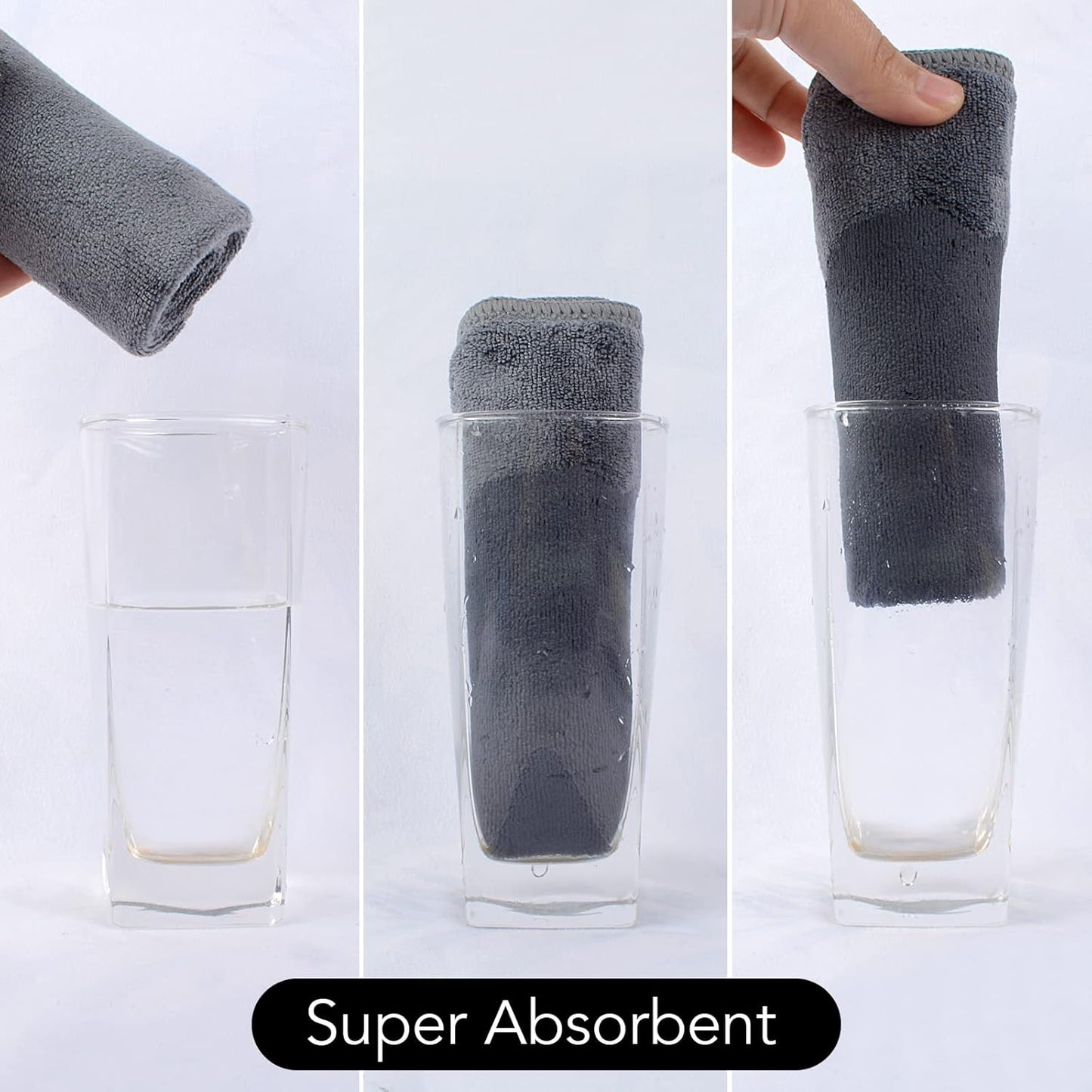 SINLAND Microfiber Facial Cloths Fast Drying Washcloth 12inch x 12inch Absorbent Face Wash Cloth Soft Makeup Remover Cloths