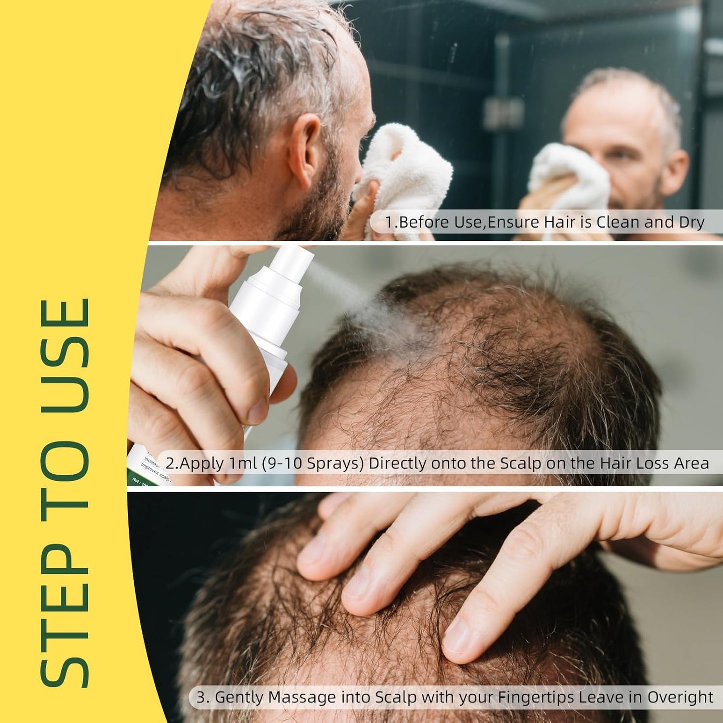 Hair Growth Oil Spray Batana Oil Dr Sebi Organic With Rosemary Castor Ginger, Natural Hair Loss Treatments for Women Men Promotes Regrowth Reduces Loss Thinning Strengthen Scalp Nourishes Dry Frizzy