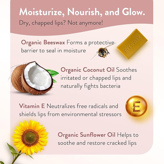 Organic Moroccan Magic Lip Balm 3 Pack | Elderberry & Manuka Honey Lip Balm Set | Chapsticks for Dry Lips | Made with Natural Argan, Essential Oils Lip Moisturizer and Vitamin E | Smooth Application