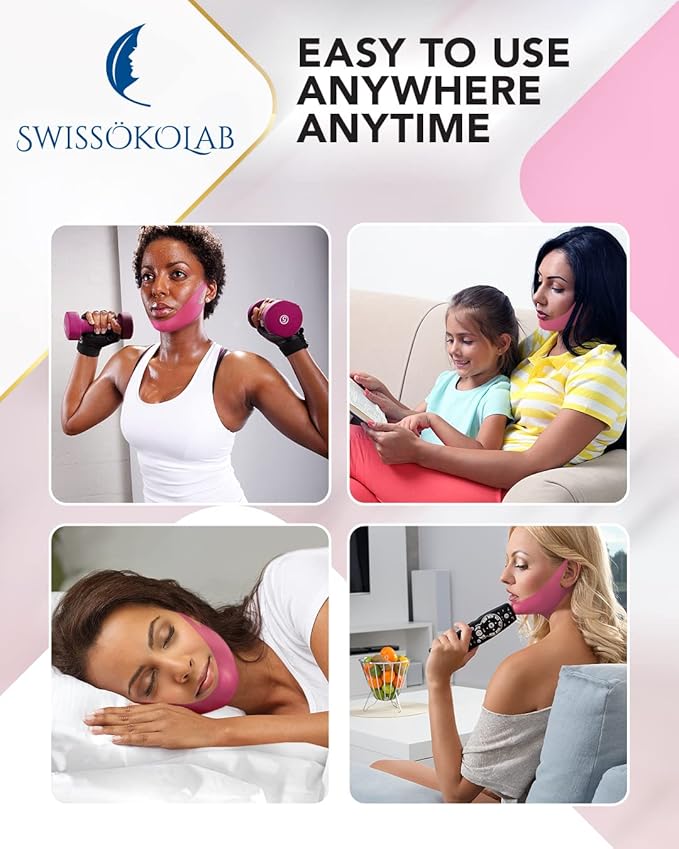 SWISSÖKOLAB Double Chin Reducer V Line Lifting Mask + Under Eye Patches For Puffy Eyes 24k Gold Eye Mask For Dark Circles