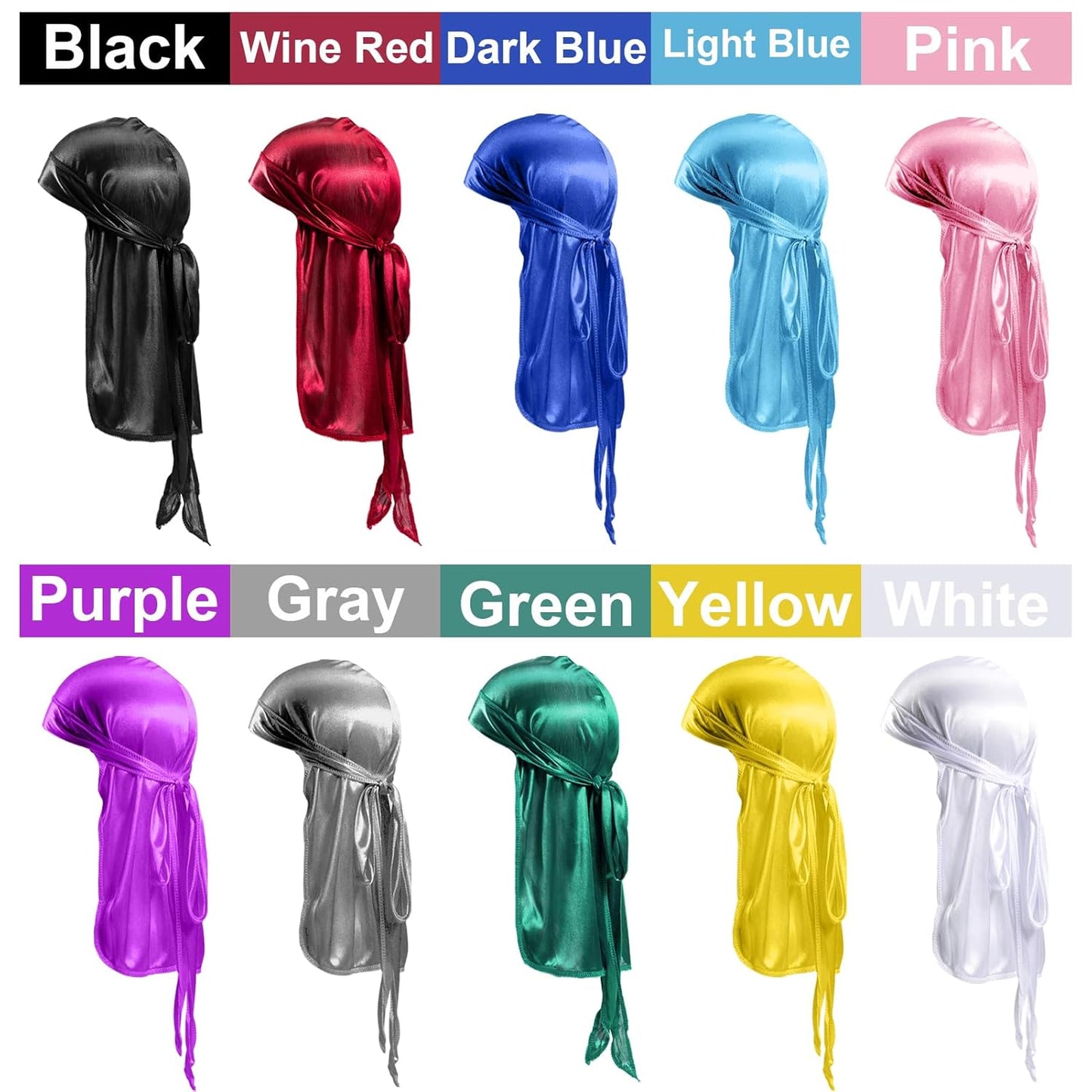 Silky Durags for Men Wave Pomade Strong Hold Easy Wash 360 Wave Training Hair Cream, Wave Butter Waves Grease for Men Promotes Layered Waves Silky Satin Durag Extra Long Tails Wave Brush Wave Cap Set