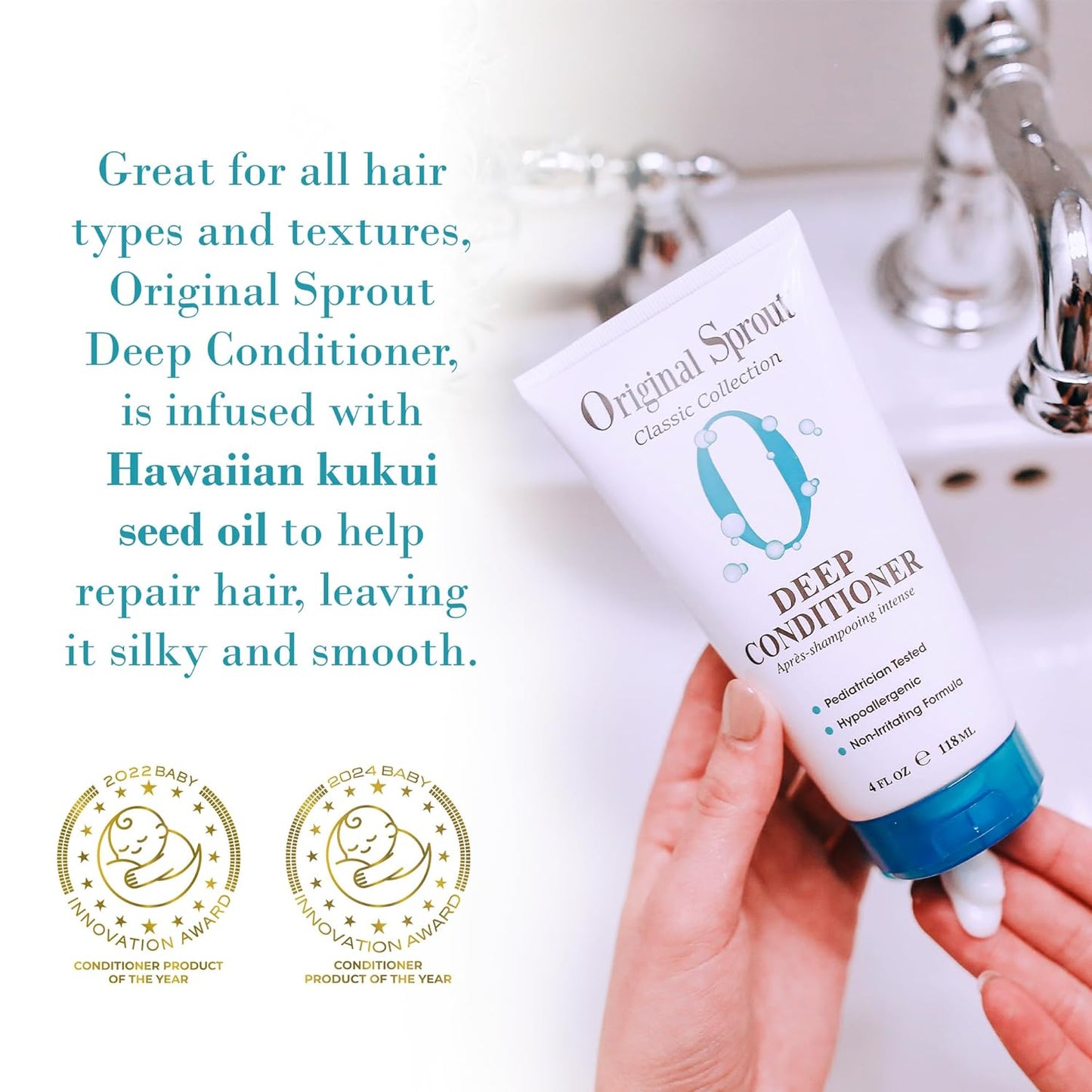 Original Sprout Deep Conditioner for All Hair Types, Vegan Conditioner, 12 fl. oz. Bottle, (Pack of 2)