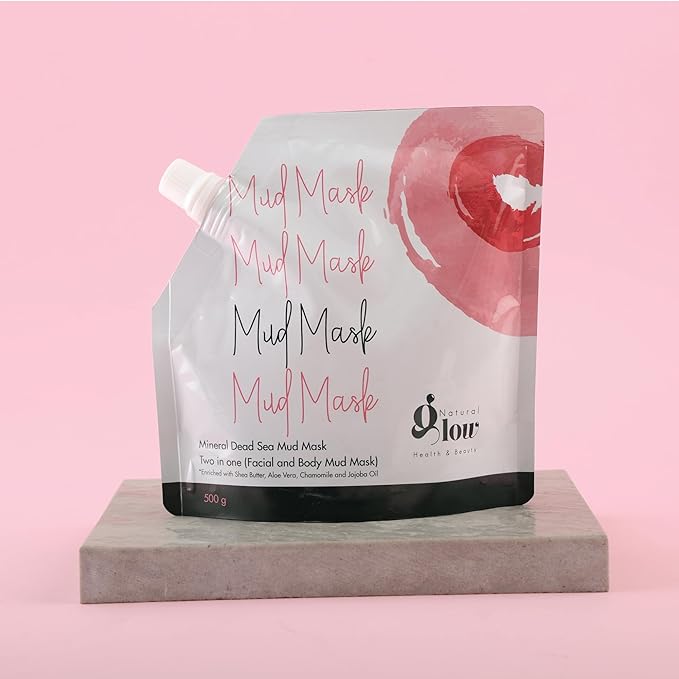 Natural Glow Health & Beauty Pure Dead Sea Facial Mud Mask for Face and Body (500g) | Removes Dead Skin, Dirt & Toxins | Reduces Pores | For Men and Women