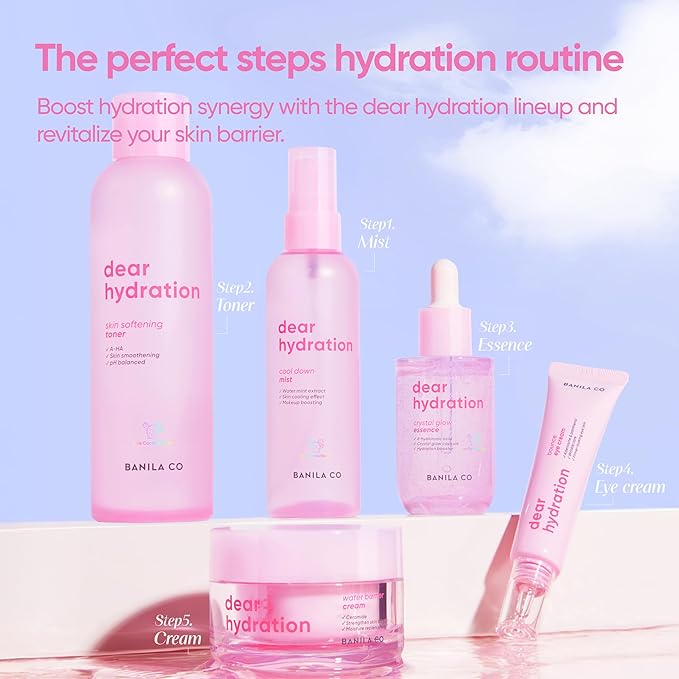 BANILA CO Dear Hydration Crystal Glow Essence | Dermatologist Tested | Crystal Capsule Serum with Pink Cactus & Hyaluronic Acid for Hydrating and Radiant Skin (50ml / 1.69 fl oz)