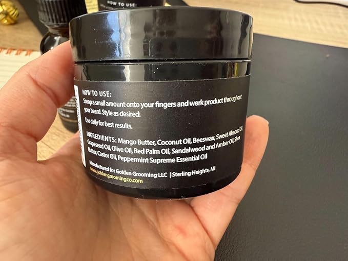 Golden Grooming Co. Ultimate Beard Care Kit for Men | Includes Beard & Hair Shampoo, Beard Balm, Beard Oil, Comb & Brush | Complete Grooming Bundle