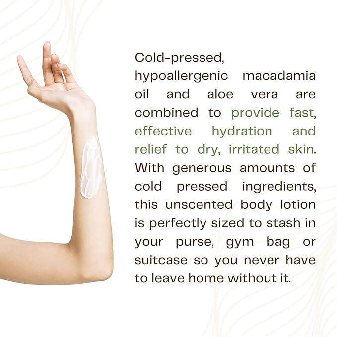 Hydra-Opulence Macadamia Body Lotion for Women and Men, All-Natural, Cruelty-Free Moisturizer with Aloe Vera. Ideal for Sensitive Skin, Eczema, Rosacea, Sunburn, Massages. (16.9 fl oz)