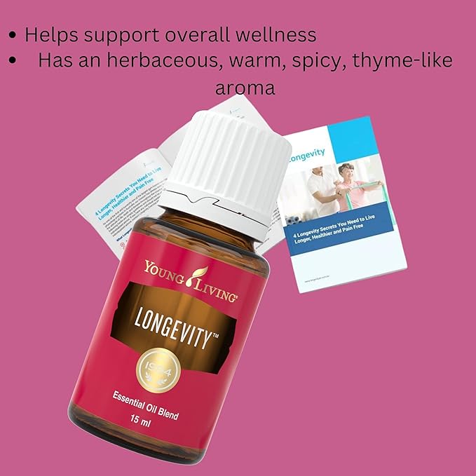 Longevity Essential Oil 15ml by Young Living - Support a Healthy Immune System and Overall Wellness - Has an invigorating and Clean-Smelling Aroma When Diffused