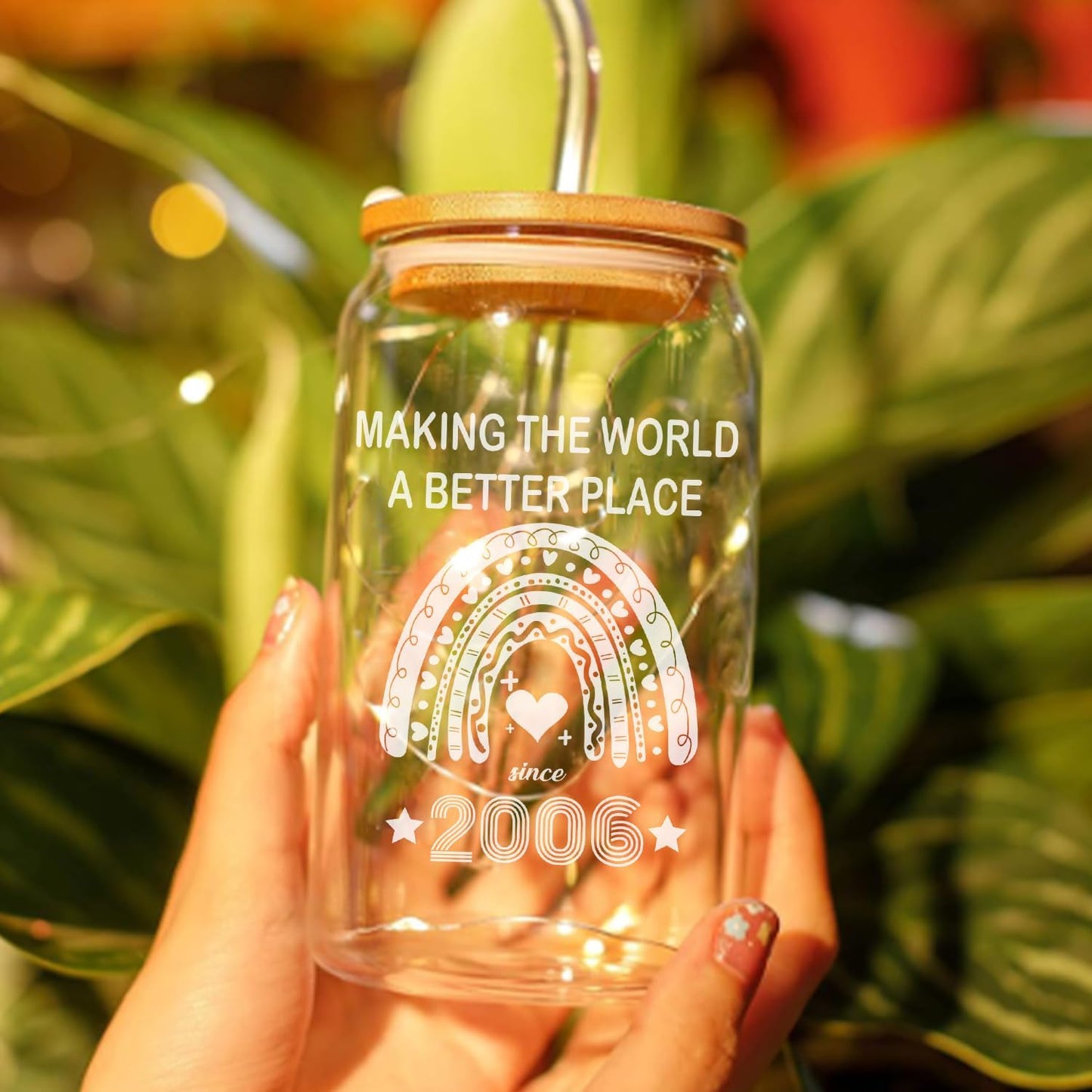 19th Birthday Gifts for Girls Gifts for 19 Year Old Female 19 Year Old Birthday Cups 2006 Birthday Present 19th Birthday Party Decorations Gifts Ideas Cute Glass Cups with Lids and Straws 16 Oz